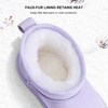 image:imageStelle Kids Snow Boots Girls Boys Winter Ankle Boots  Faux Fur LinedFaux Suede UpperPullOnTPR OutsoleCozyLightweightComfortableOutdoorWarmToddlerLittle Big KidLavender