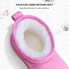 image:imageStelle Kids Snow Boots Girls Boys Winter Ankle Boots  Faux Fur LinedFaux Suede UpperPullOnTPR OutsoleCozyLightweightComfortableOutdoorWarmToddlerLittle Big KidTaffy Pink