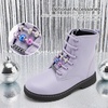 image:imageStelle Girls Combat Boots with DIY Lace Up Side Zipper Ankle BootsLilac