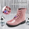 image:imageStelle Girls Combat Boots with DIY Lace Up Side Zipper Ankle BootsPink Glitter