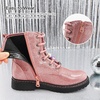 image:imageStelle Girls Combat Boots with DIY Lace Up Side Zipper Ankle BootsPink Glitter