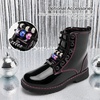 image:imageStelle Girls Combat Boots with DIY Lace Up Side Zipper Ankle BootsPublack Pat