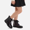 image:imageStelle Girls Combat Boots with DIY Lace Up Side Zipper Ankle BootsPublack Pat