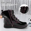 image:imageStelle Girls Combat Boots with DIY Lace Up Side Zipper Ankle BootsPublack Pat