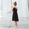 image:imageStelle Girls Cotton Short Sleeve Twirl Skater Dress 3T12YA02black Without Pocket
