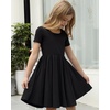 image:imageStelle Girls Cotton Short Sleeve Twirl Skater Dress 3T12YA02black Without Pocket