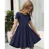 image:imageStelle Girls Cotton Short Sleeve Twirl Skater Dress 3T12YA02navy Without Pocket