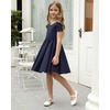image:imageStelle Girls Cotton Short Sleeve Twirl Skater Dress 3T12YA02navy Without Pocket