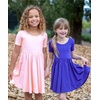 image:imageStelle Girls Cotton Short Sleeve Twirl Skater Dress 3T12YA02pink Without Pocket