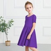 image:imageStelle Girls Cotton Short Sleeve Twirl Skater Dress 3T12YA02purple Without Pocket