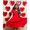 image:imageStelle Girls Cotton Short Sleeve Twirl Skater Dress 3T12YA02red Without Pocket