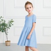 image:imageStelle Girls Cotton Short Sleeve Twirl Skater Dress 3T12YA02sky Blue Without Pocket