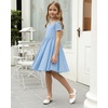 image:imageStelle Girls Cotton Short Sleeve Twirl Skater Dress 3T12YA02sky Blue Without Pocket