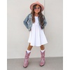 image:imageStelle Girls Cotton Short Sleeve Twirl Skater Dress 3T12YA02white Without Pocket