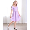 image:imageStelle Girls Cotton Short Sleeve Twirl Skater Dress 3T12YA19lavender With Pocket