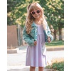 image:imageStelle Girls Cotton Short Sleeve Twirl Skater Dress 3T12YA19lavender With Pocket