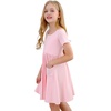 image:imageStelle Girls Cotton Short Sleeve Twirl Skater Dress 3T12YA19pink With Pocket