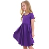 image:imageStelle Girls Cotton Short Sleeve Twirl Skater Dress 3T12YA19purple With Pocket