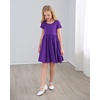 image:imageStelle Girls Cotton Short Sleeve Twirl Skater Dress 3T12YA19purple With Pocket