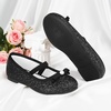 image:imageStelle Girls Glitter Dress Shoes Flats with Pearl Bow for Party Flower GirlBlack