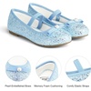 image:imageStelle Girls Glitter Dress Shoes Flats with Pearl Bow for Party Flower GirlIcy Blue