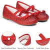 image:imageStelle Girls Glitter Dress Shoes Flats with Pearl Bow for Party Flower GirlRed