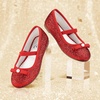 image:imageStelle Girls Glitter Dress Shoes Flats with Pearl Bow for Party Flower GirlRed
