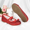image:imageStelle Girls Glitter Dress Shoes Flats with Pearl Bow for Party Flower GirlRed