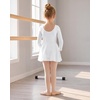 image:imageStelle Girls Long Sleeve Leotard Dress with Footed Tights for BalletDanceWhite