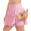 image:imageStelle Girls Tiered Tennis Skirt with Builtin Shorts Pockets amp BowsBallet Pink