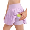 image:imageStelle Girls Tiered Tennis Skirt with Builtin Shorts Pockets amp BowsLavender