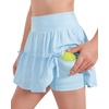 image:imageStelle Girls Tiered Tennis Skirt with Builtin Shorts Pockets amp BowsLight Blue