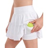 image:imageStelle Girls Tiered Tennis Skirt with Builtin Shorts Pockets amp BowsWhite