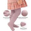 image:imageStelle Toddler Girls Tights Baby Cable Knit Stockings Thick Cotton LeggingDusty Roseivoryblack