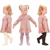 image:imageStelle Toddler Girls Tights Baby Cable Knit Stockings Thick Cotton LeggingDusty Roseivorycoffee