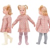 image:imageStelle Toddler Girls Tights Baby Cable Knit Stockings Thick Cotton LeggingDusty Roseivorygrey