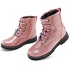 image:imageStelle Girls Combat Boots with DIY Lace Up Side Zipper Ankle BootsPink Glitter