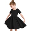 image:imageStelle Girls Cotton Short Sleeve Twirl Skater Dress 3T12YA02black Without Pocket