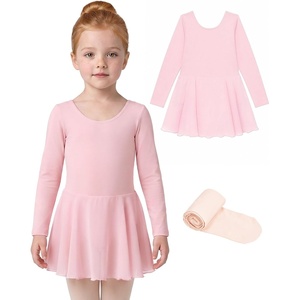image:imageStelle Girls Long Sleeve Leotard Dress with Footed Tights for BalletDanceBallet Pink