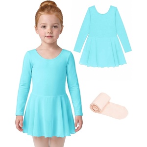 image:imageStelle Girls Long Sleeve Leotard Dress with Footed Tights for BalletDancePool Blue