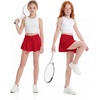 image:imageStelle Girls 2 in 1 Butterfly Shorts Flowy Athletic Shorts with PocketRed