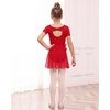 image:imageStelle Girls Ballet Leotards Toddler Dance Combo with Skirt and Tights2red Bow Back
