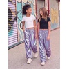 image:imageStelle Girls Metallic Hip Hop Pants Shiny Cargo Joggers PantIridescent Purple
