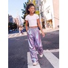 image:imageStelle Girls Metallic Hip Hop Pants Shiny Cargo Joggers PantIridescent Purple
