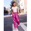image:imageStelle Girls Metallic Hip Hop Pants Shiny Cargo Joggers PantMetal Fuchsia