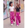 image:imageStelle Girls Metallic Hip Hop Pants Shiny Cargo Joggers PantMetal Fuchsia