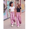 image:imageStelle Girls Metallic Hip Hop Pants Shiny Cargo Joggers PantMetal Pink