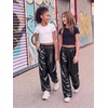 image:imageStelle Girls Metallic Hip Hop Pants Shiny Cargo Joggers PantPatent Black