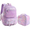 image:imageStelle Girls School Backpack Butterfly BookbagRL with Lunch Box FRainbow Lavender With Lunch Box