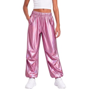 image:imageStelle Girls Metallic Hip Hop Pants Shiny Cargo Joggers PantMetal Pink